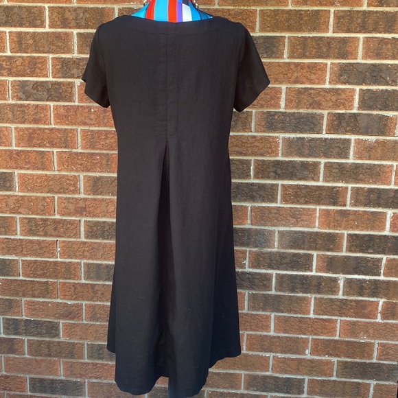 Athena Marie - black aline dress with pockets - viscose $ linen - Picture 6 of 13